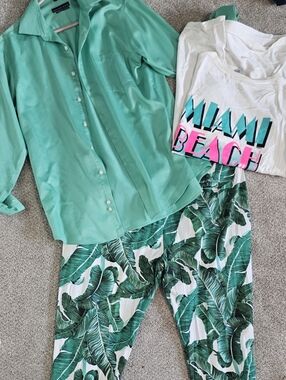 Mens #SSLR palm 🌴 Leaf Dress Pants Sz 38 #Tropical